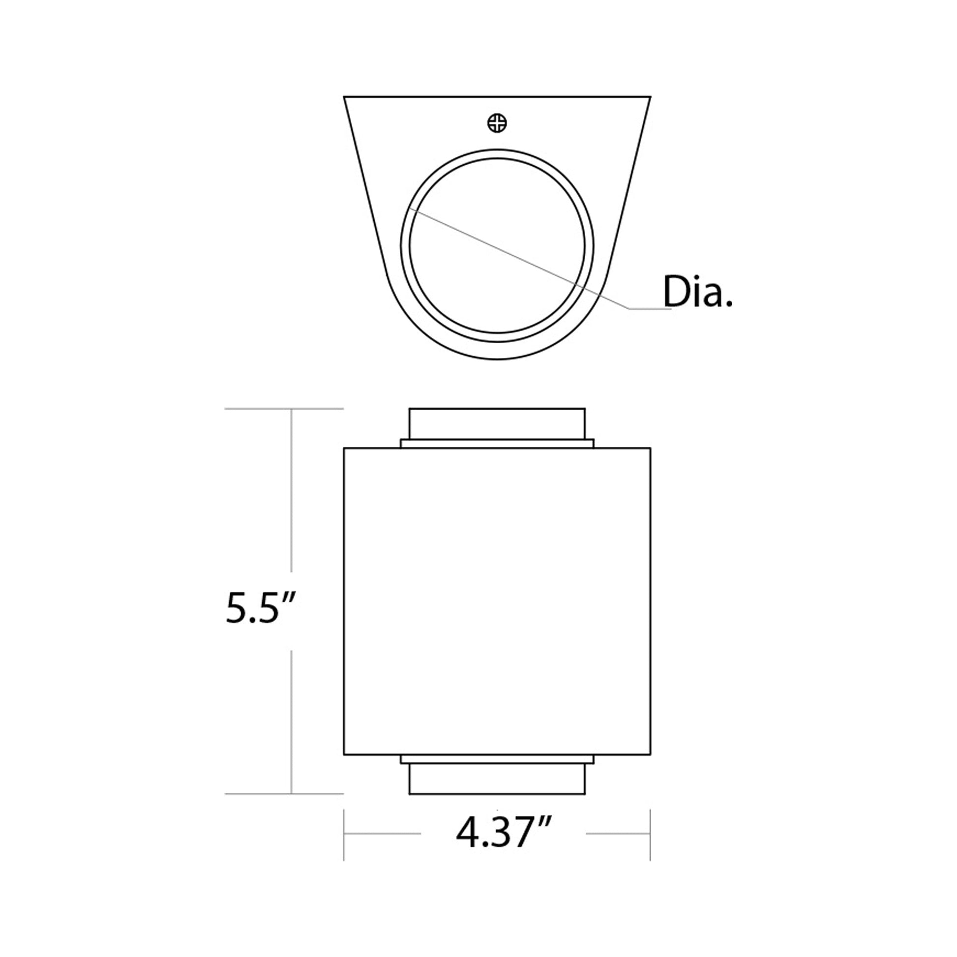 Rico Outdoor LED Wall Light - line drawing.