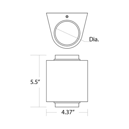 Rico Outdoor LED Wall Light - line drawing.