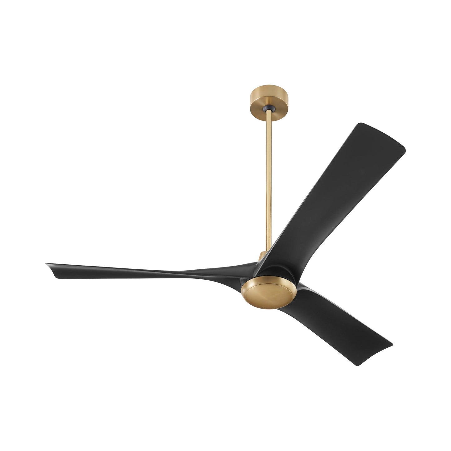 Ridley Ceiling Fan in Aged Brass/Black.