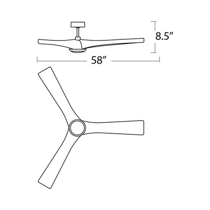 Ridley Ceiling Fan - line drawing.