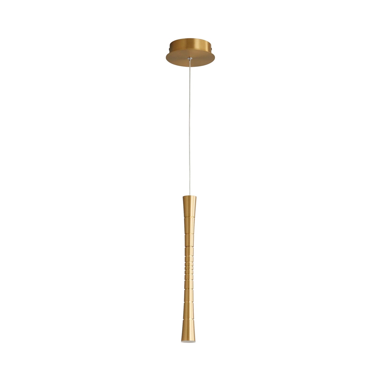 Sabre LED Pendant Light in Aged Brass.
