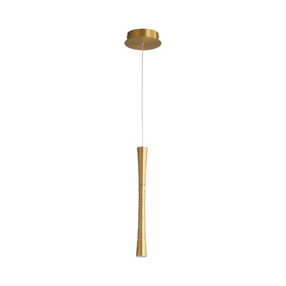 Sabre LED Pendant Light in Aged Brass.