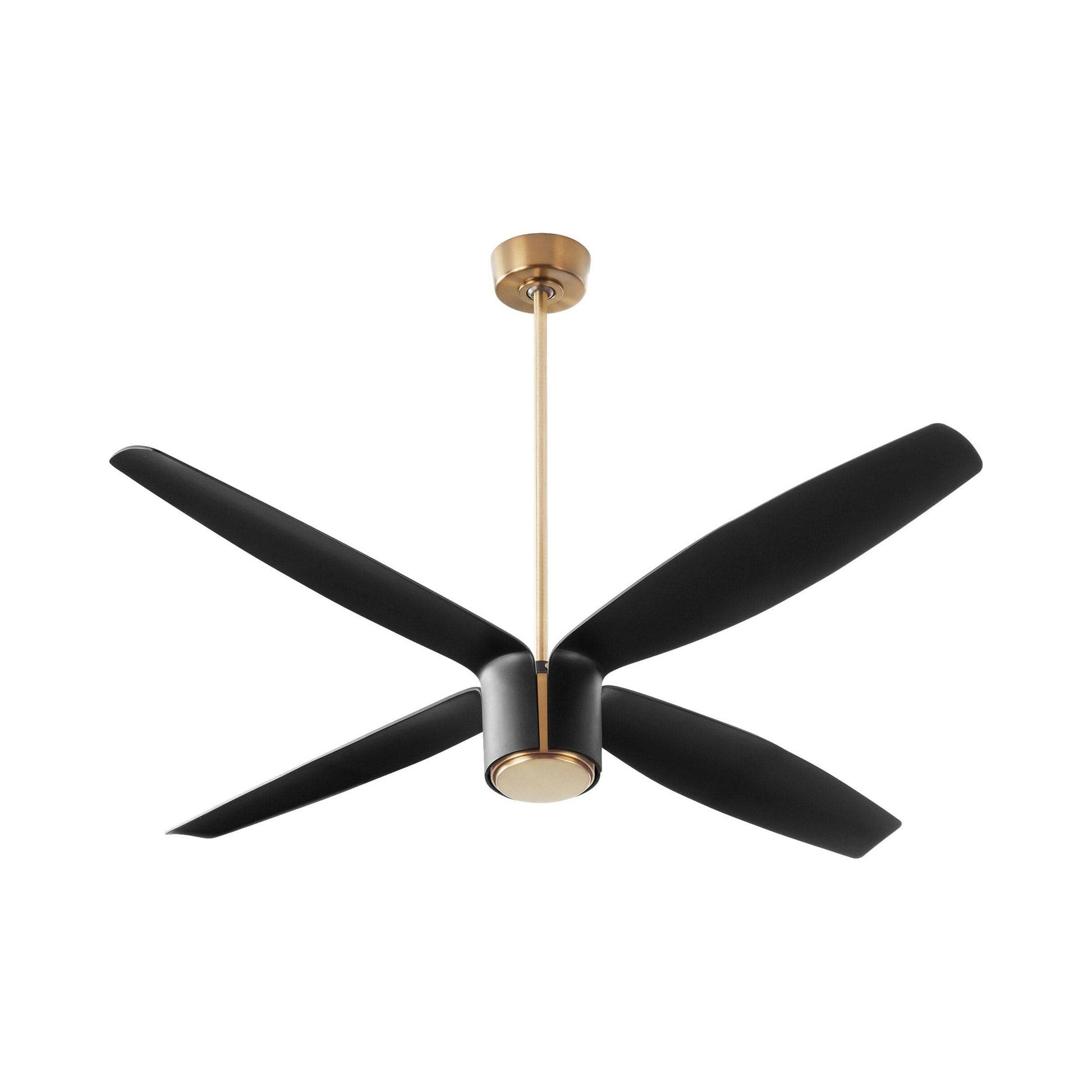 Samaran Ceiling Fan in Aged Brass/Black.