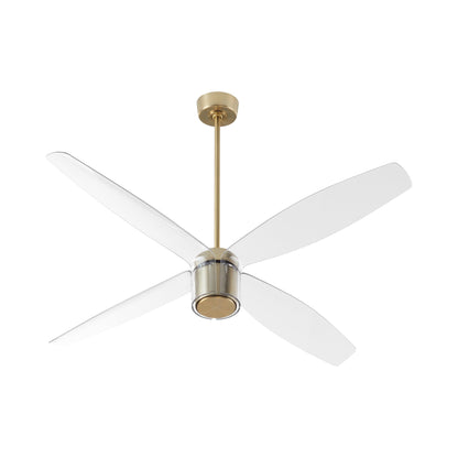 Samaran Ceiling Fan in Aged Brass/Clear.