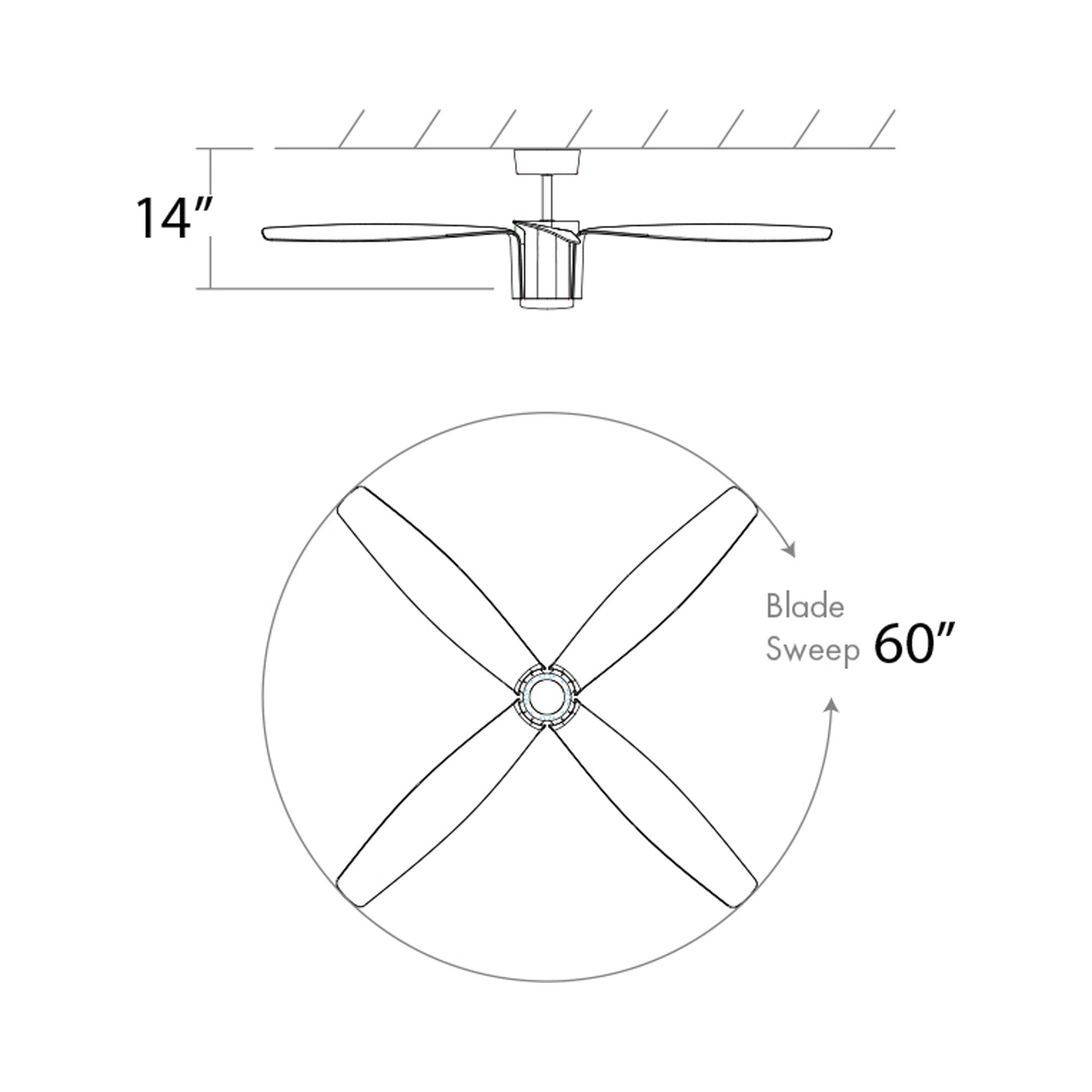 Samaran Ceiling Fan - line drawing.