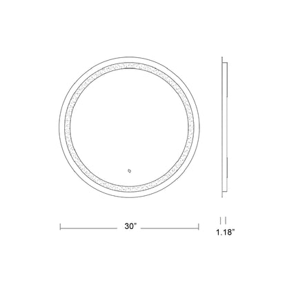 Spectrum LED Vanity Mirror - line drawing.