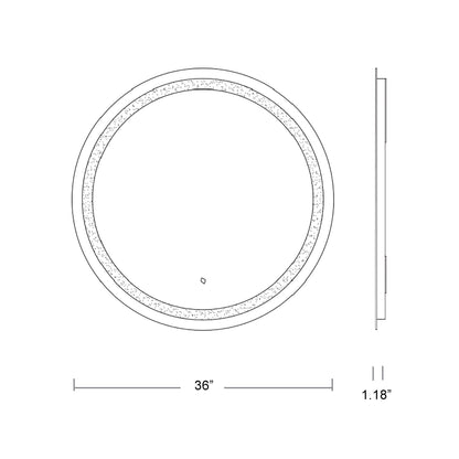 Spectrum LED Vanity Mirror - line drawing.