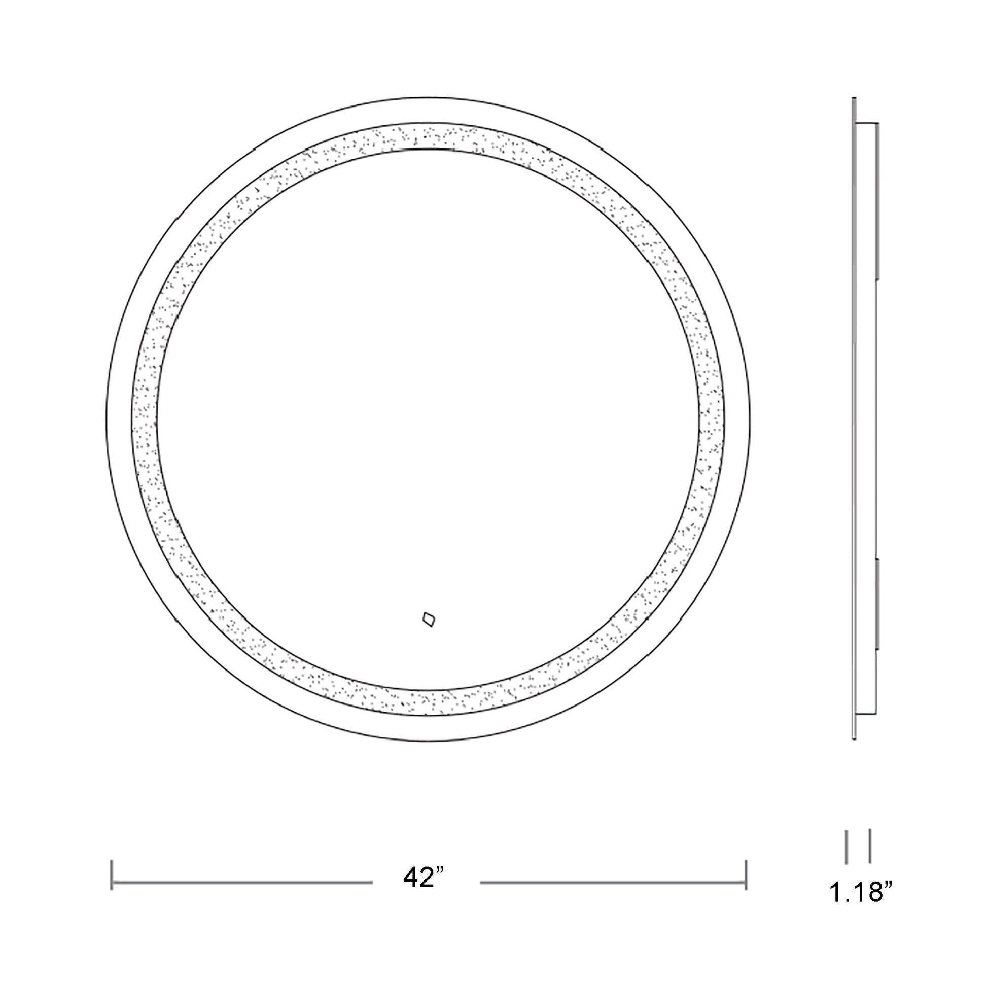 Spectrum LED Vanity Mirror - line drawing.