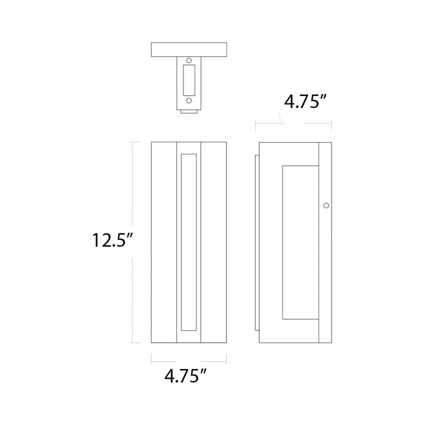 Taurus Outdoor LED Wall Light - line drawing.
