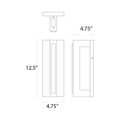 Taurus Outdoor LED Wall Light - line drawing.