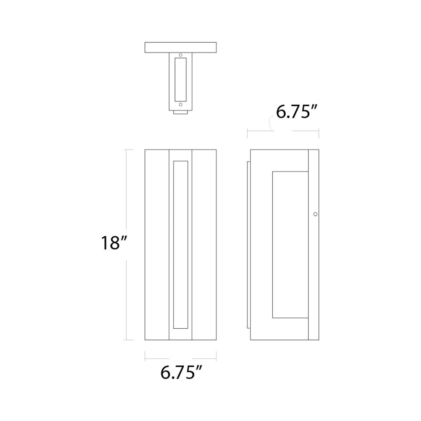 Taurus Outdoor LED Wall Light - line drawing.