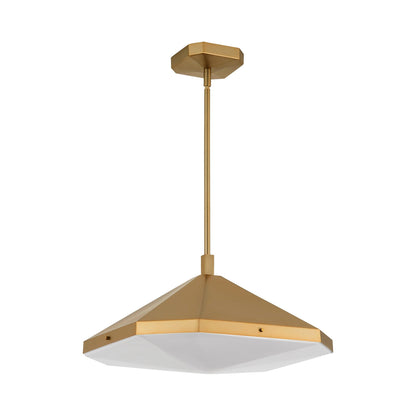 Tempe LED Pendant Light in Brushed Brass.