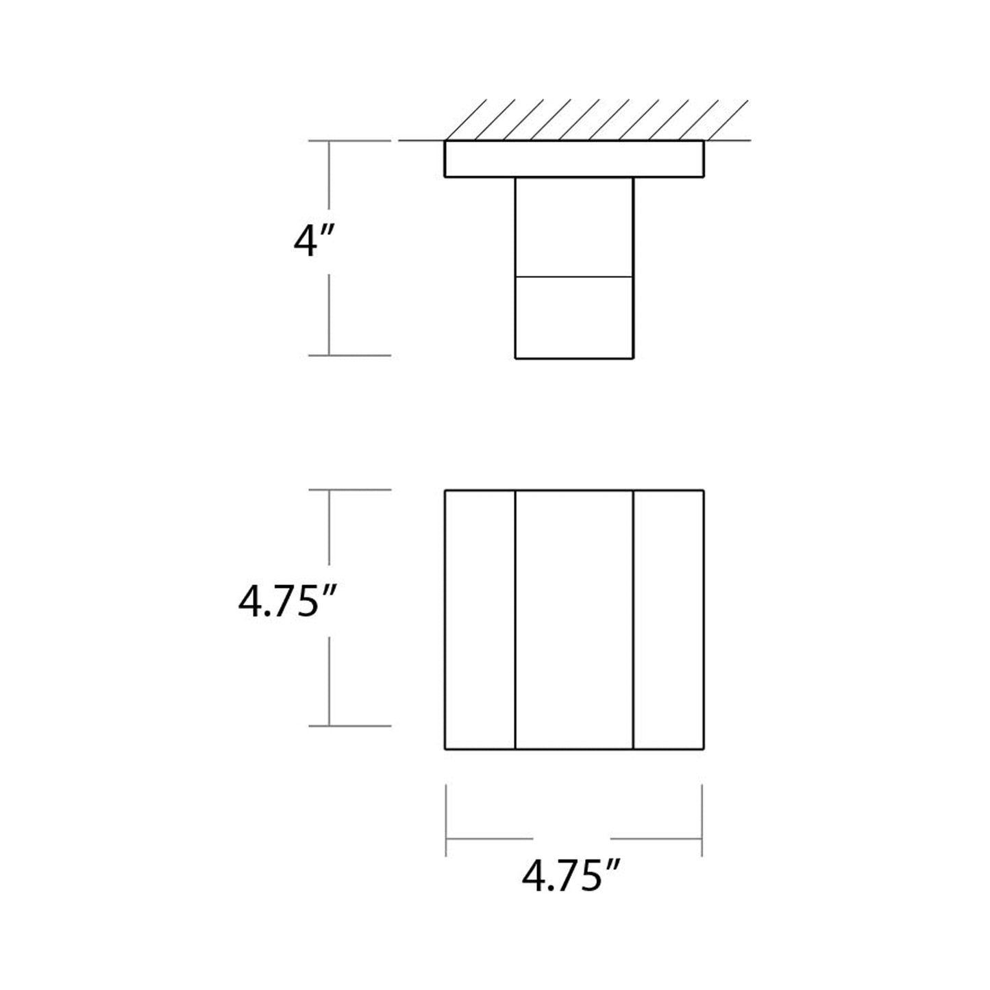 Titan Outdoor LED Wall Light - line drawing.