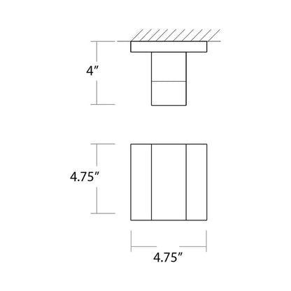 Titan Outdoor LED Wall Light - line drawing.