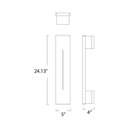 Torre Outdoor LED Wall Light - line drawing.