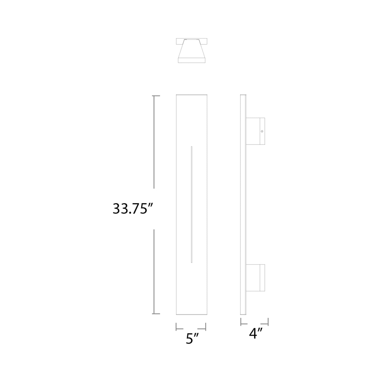 Torre Outdoor LED Wall Light - line drawing.