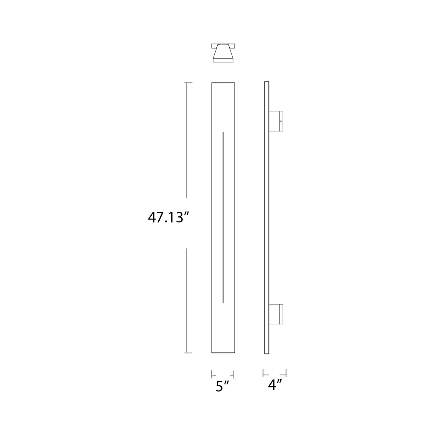 Torre Outdoor LED Wall Light - line drawing.