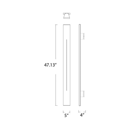 Torre Outdoor LED Wall Light - line drawing.