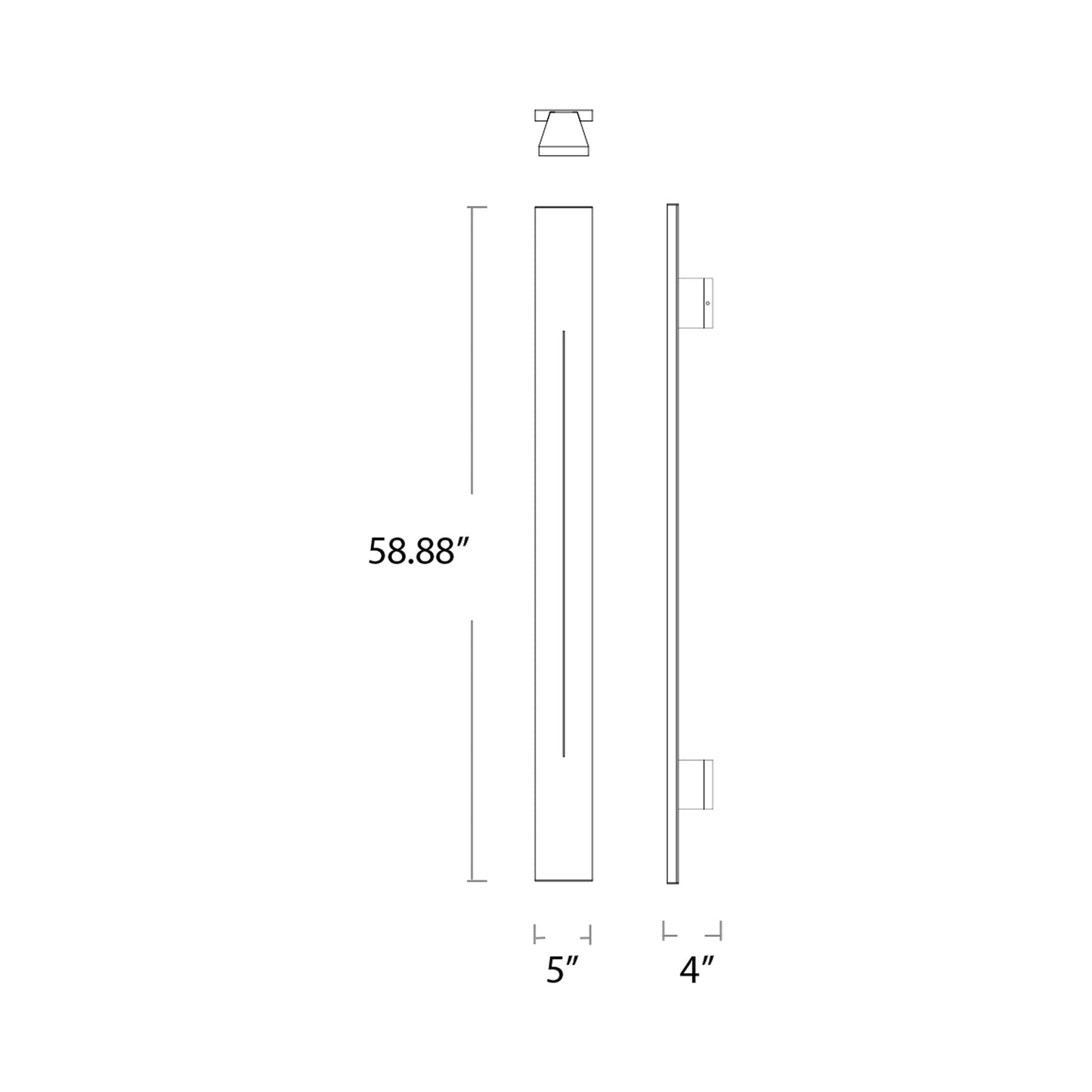 Torre Outdoor LED Wall Light - line drawing.