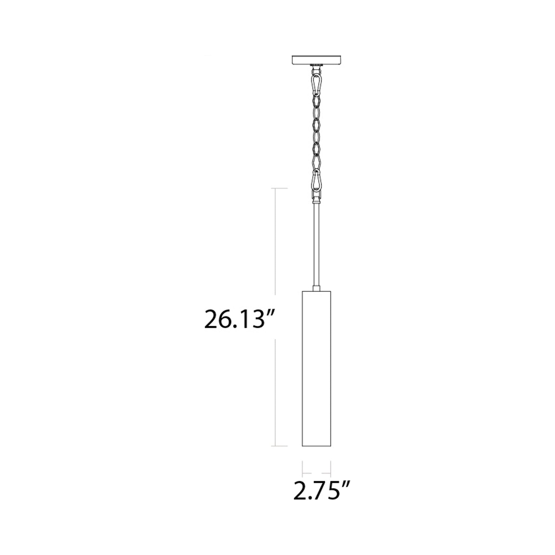Totem LED Pendant Light - line drawing.