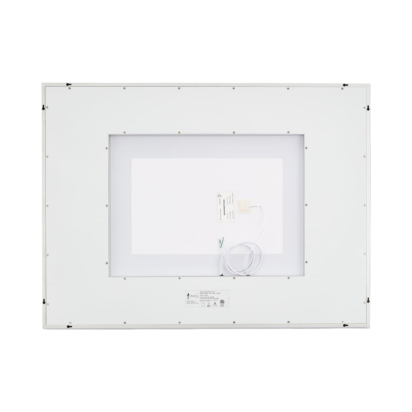 Track Rectangle LED Wall Mirror in Detail.