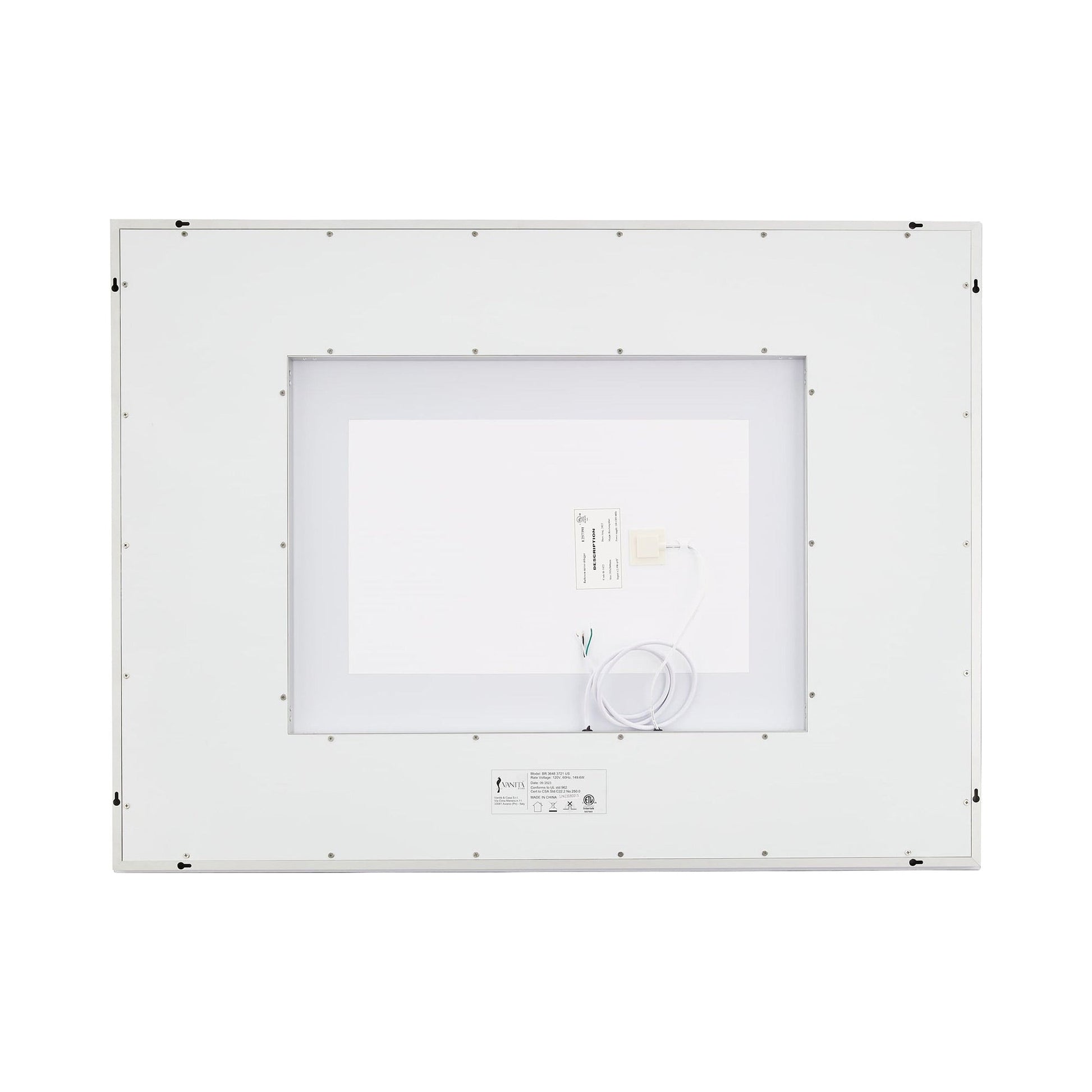 Track Rectangle LED Wall Mirror in Detail.