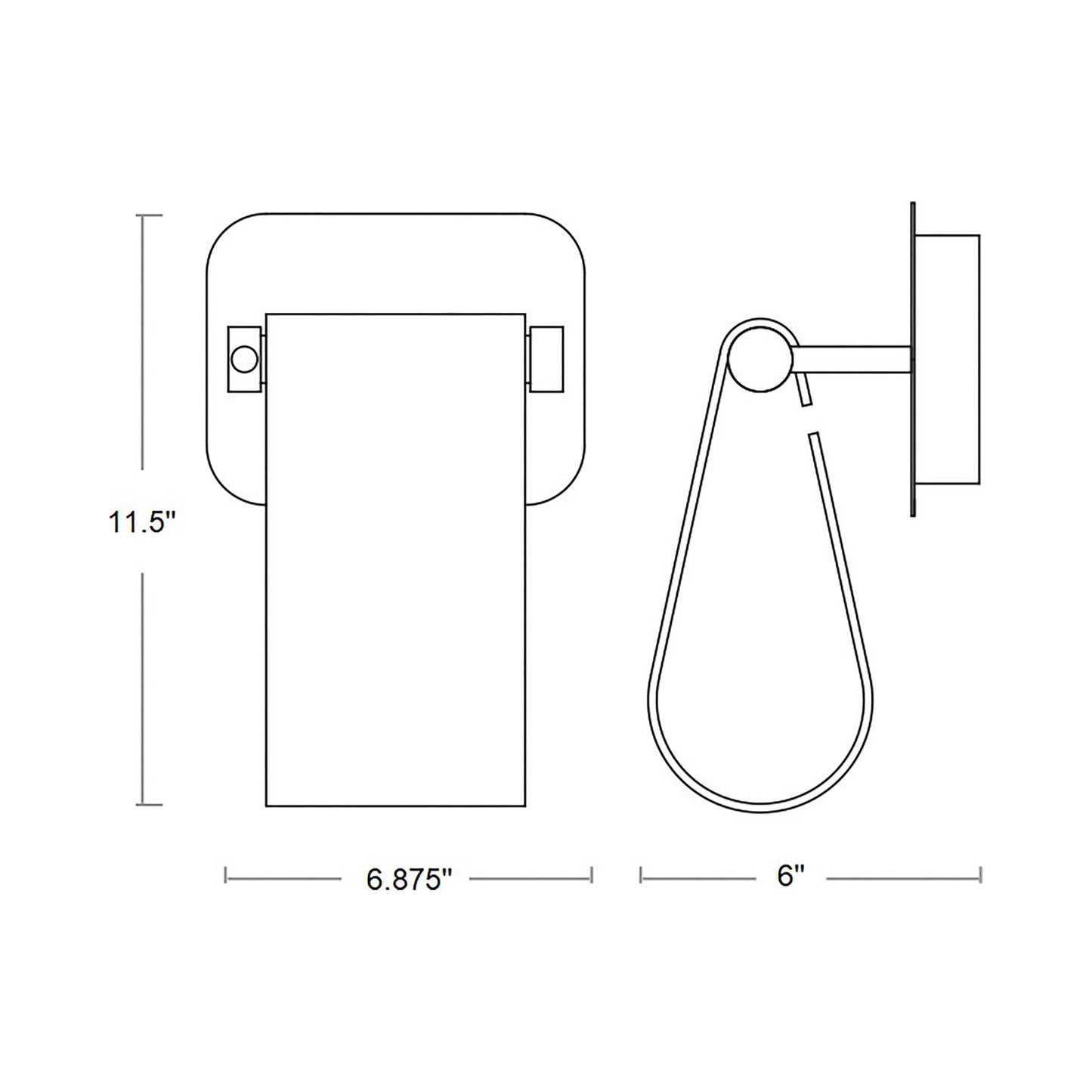 Veer LED Wall Light - line drawing.