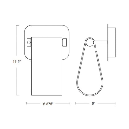 Veer LED Wall Light - line drawing.