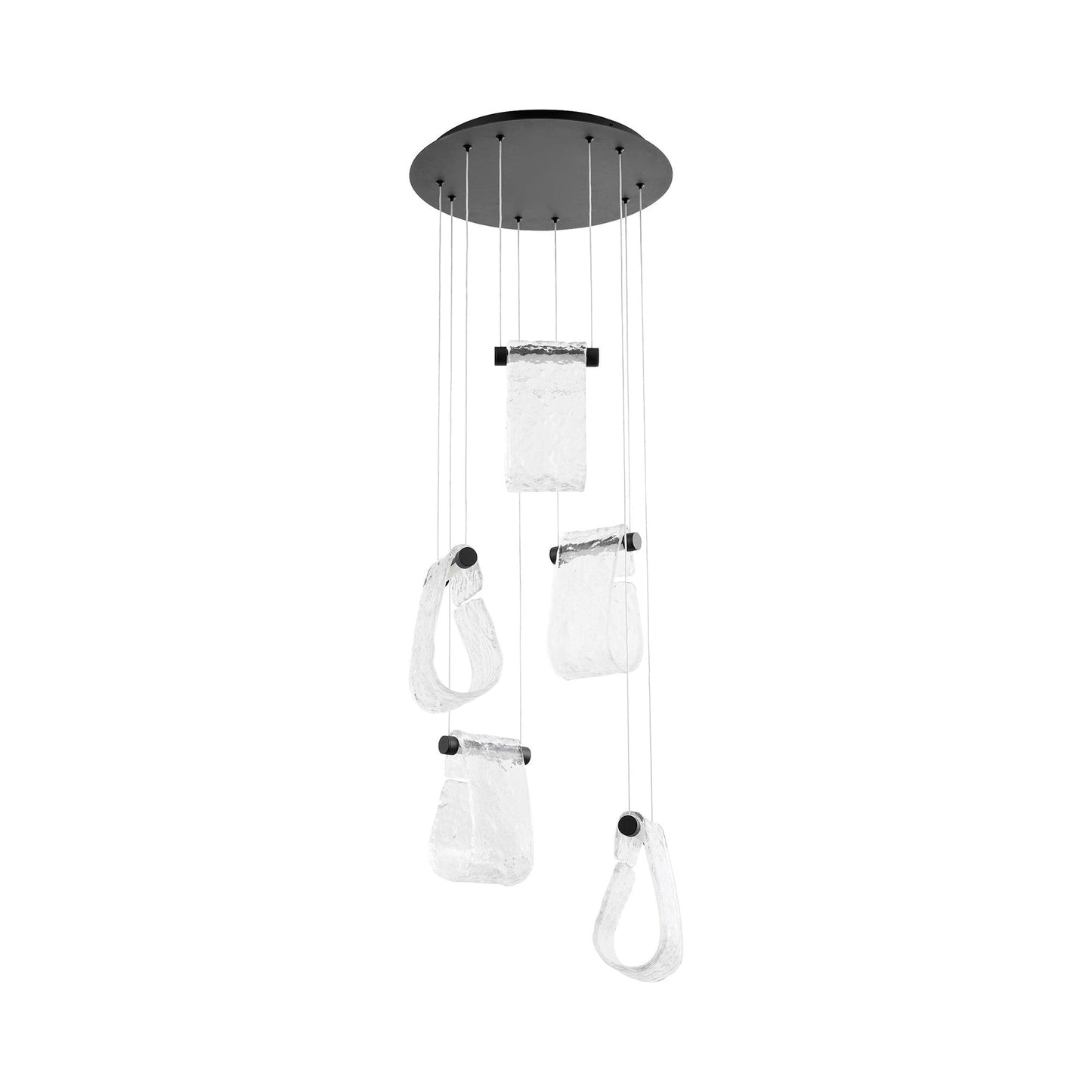 Veer Multi Light LED Pendant Light in Black.