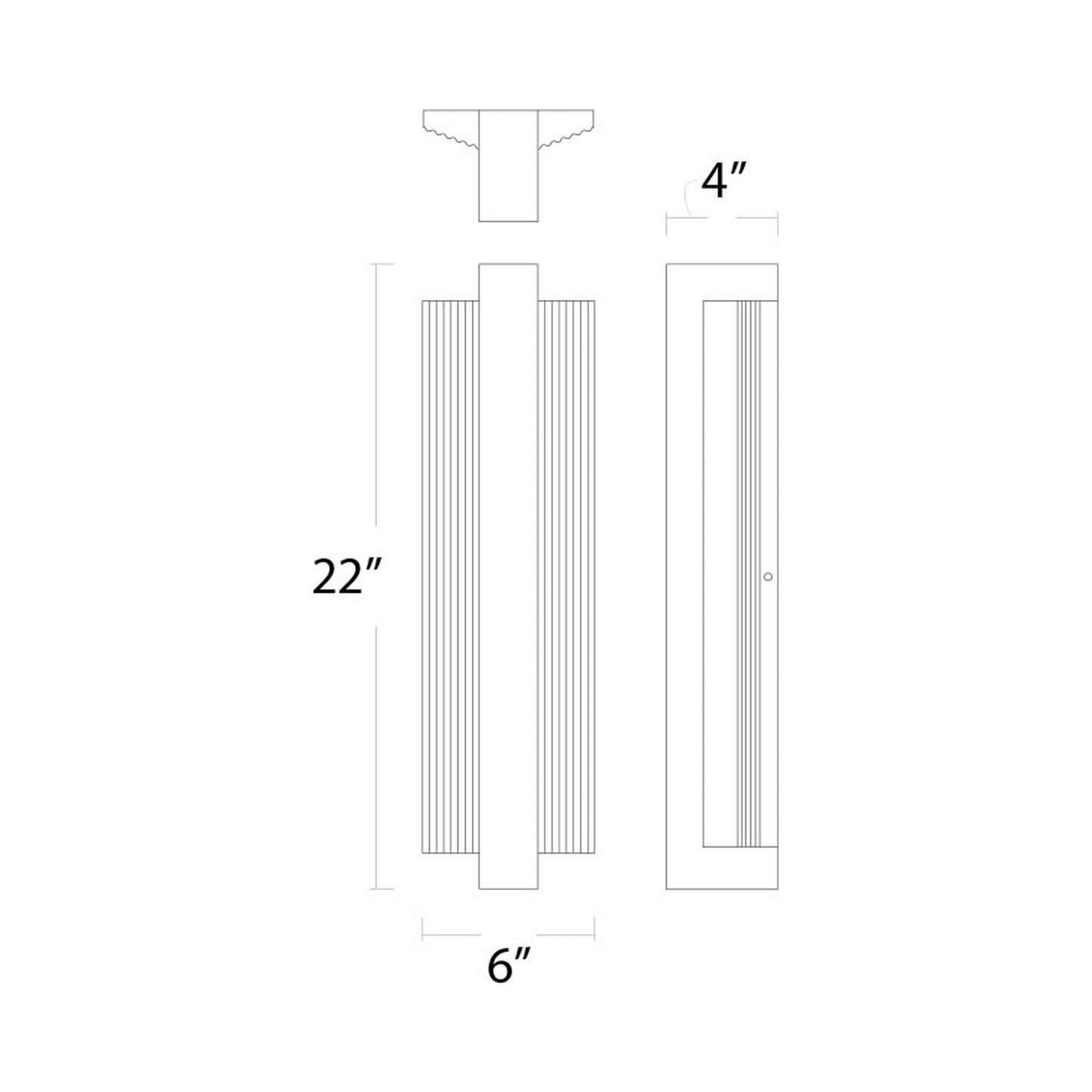 Verve Outdoor LED Wall Light - line drawing.