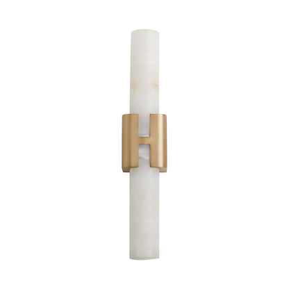 Virtue LED Wall Light in Aged Brass.