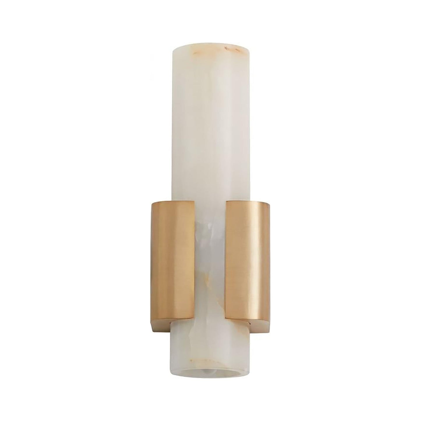 Virtue Single LED Wall Light in Aged Brass.