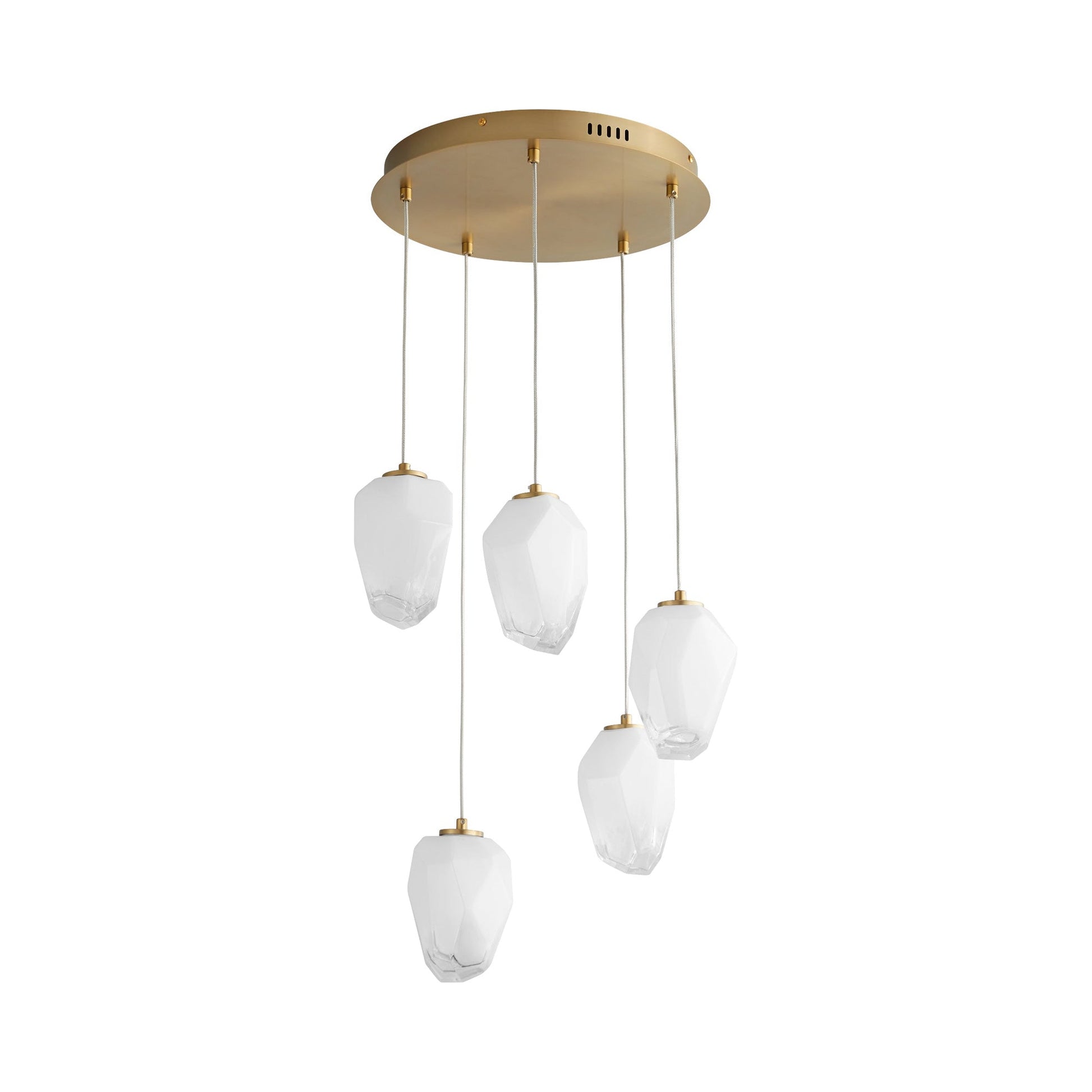 Vivo LED Multi Light Pendant Light in Aged Brass.
