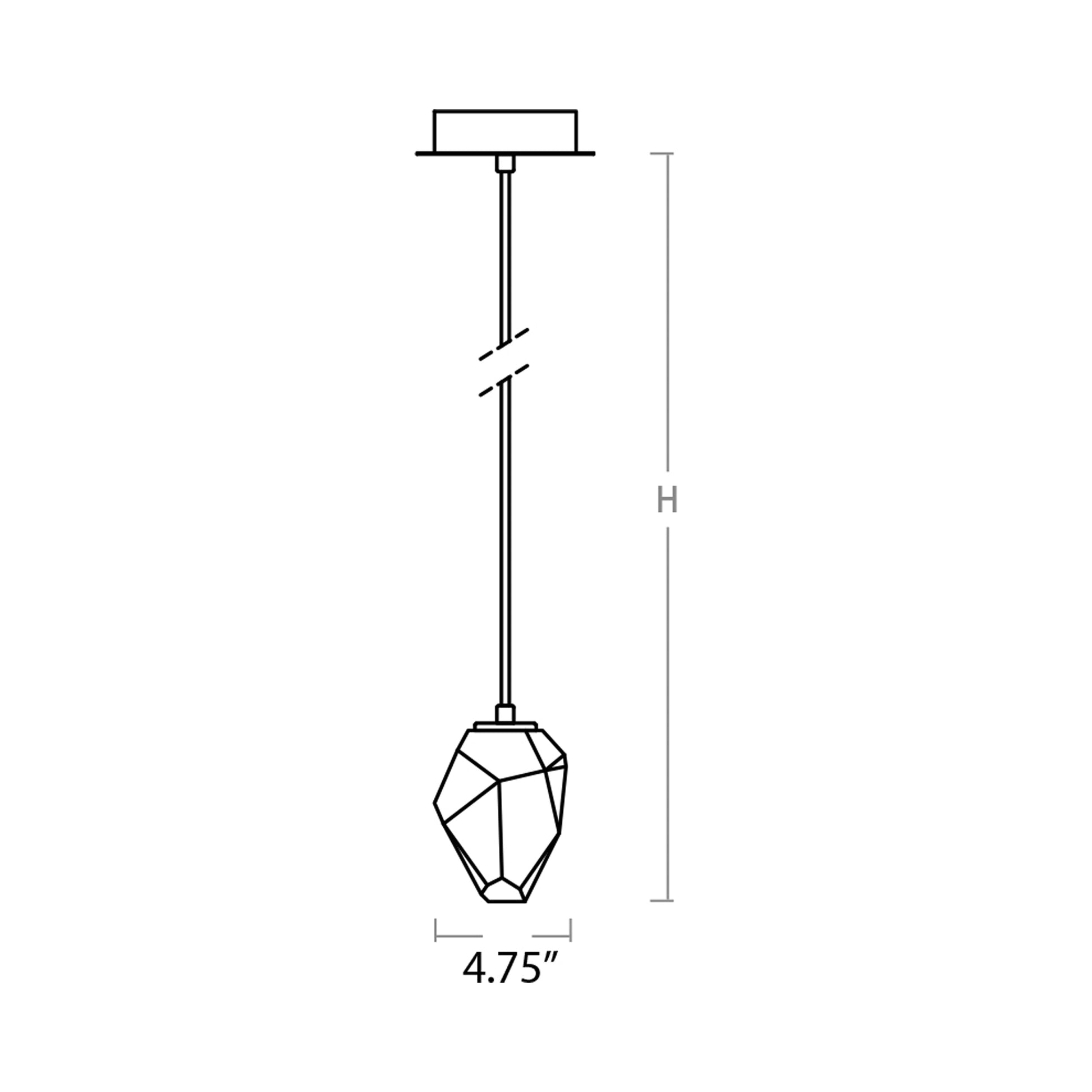 Vivo LED Pendant Light - line drawing.