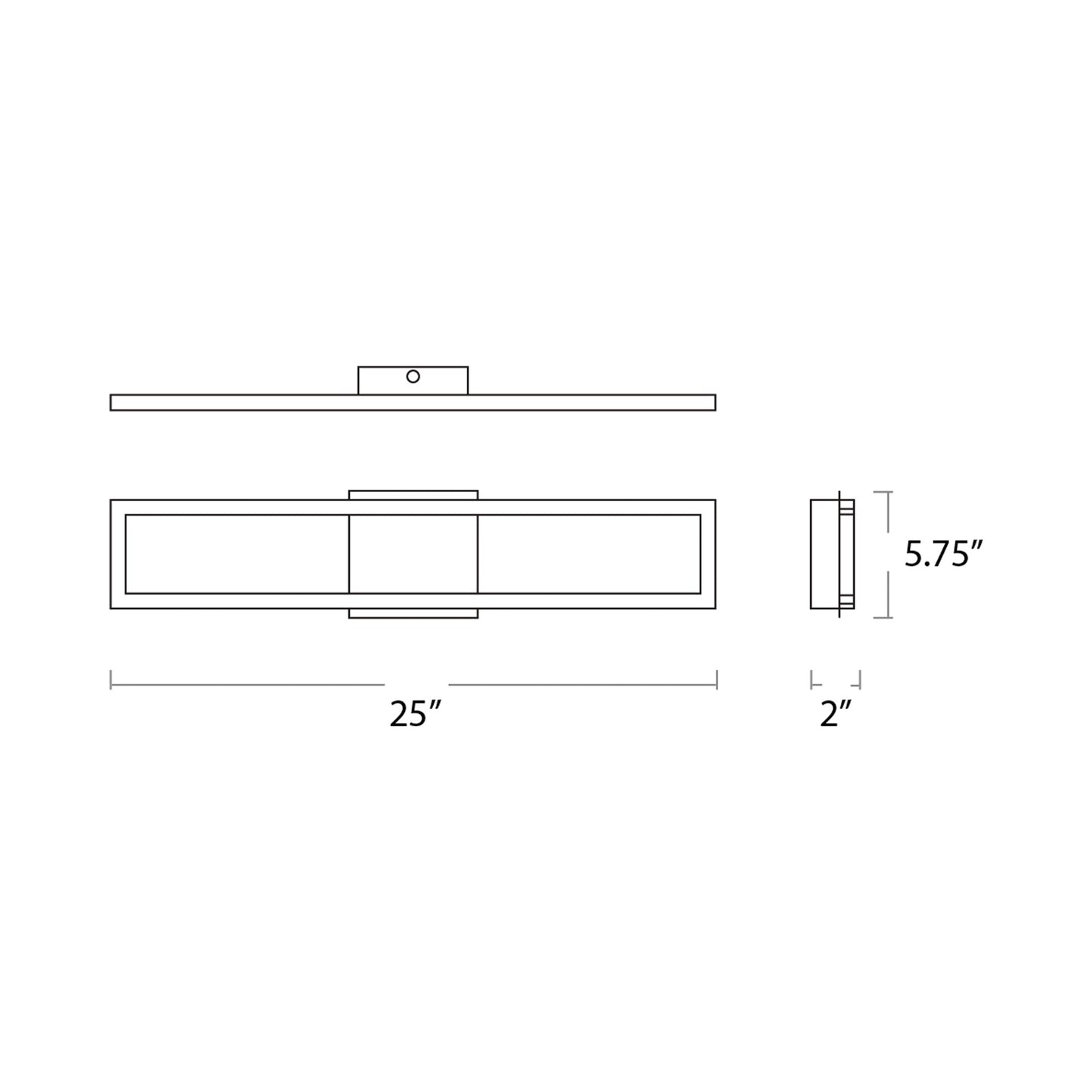 Xanni LED Bath Vanity Light - line drawing.