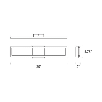 Xanni LED Bath Vanity Light - line drawing.