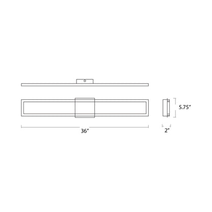 Xanni LED Bath Vanity Light - line drawing.