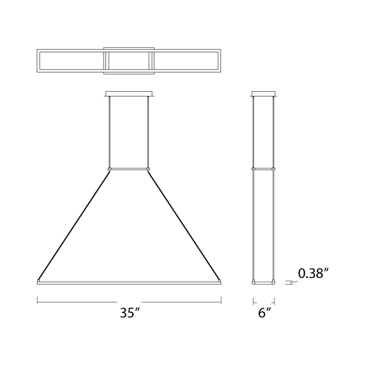 Xanni LED Pendant Light - line drawing.