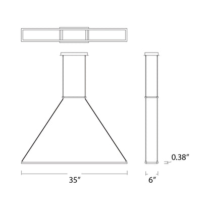 Xanni LED Pendant Light - line drawing.