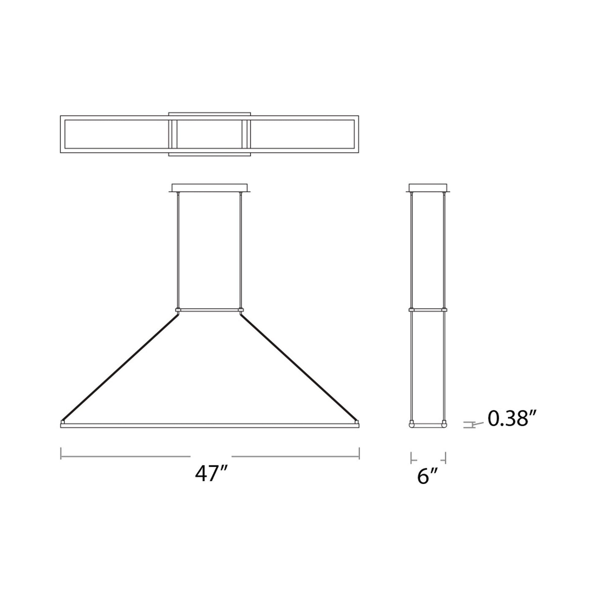 Xanni LED Pendant Light - line drawing.
