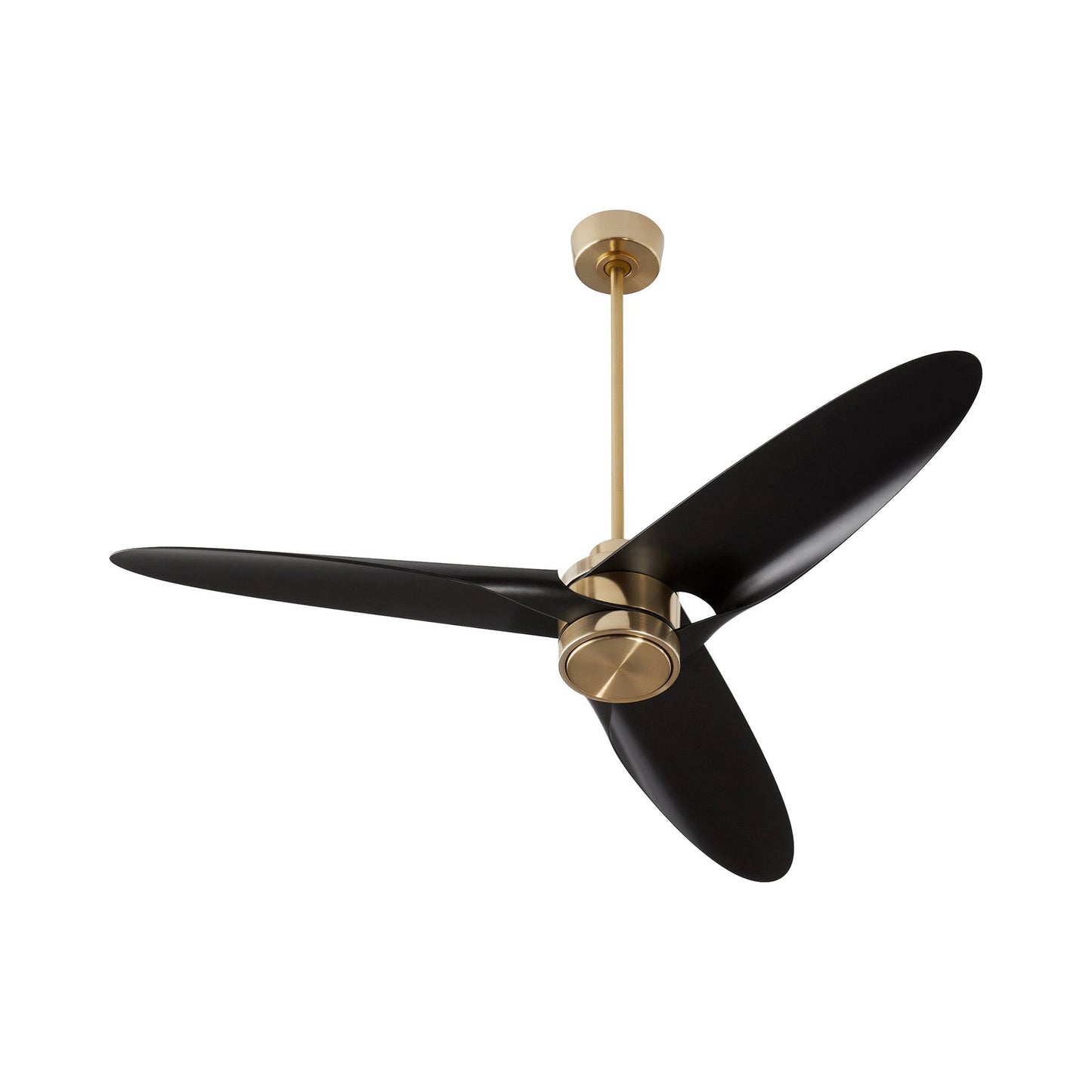 Xega LED Ceiling Fan in Aged Brass.
