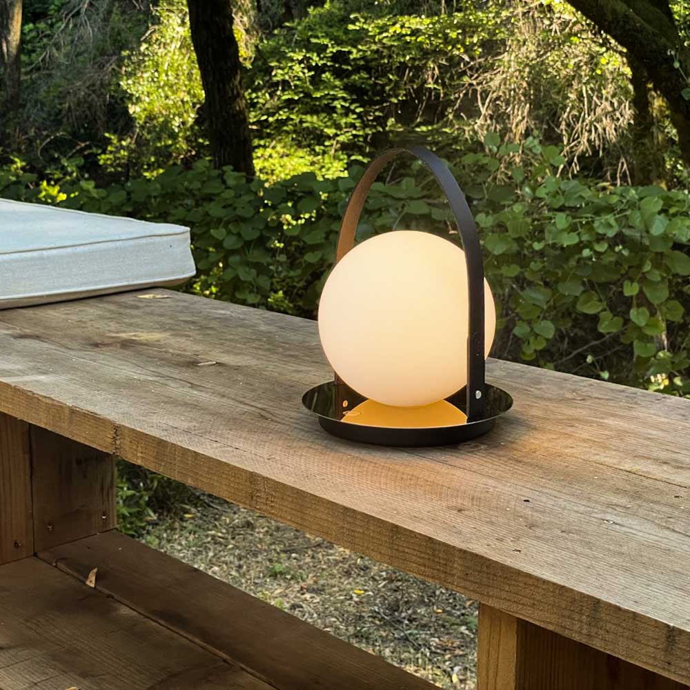 Bola Outdoor LED Lantern in Outside Area.