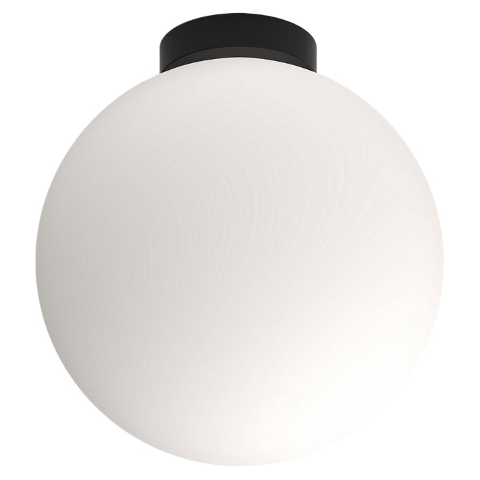 Bola Sphere LED Flush Mount Ceiling Light in Matte Black (16-Inch).