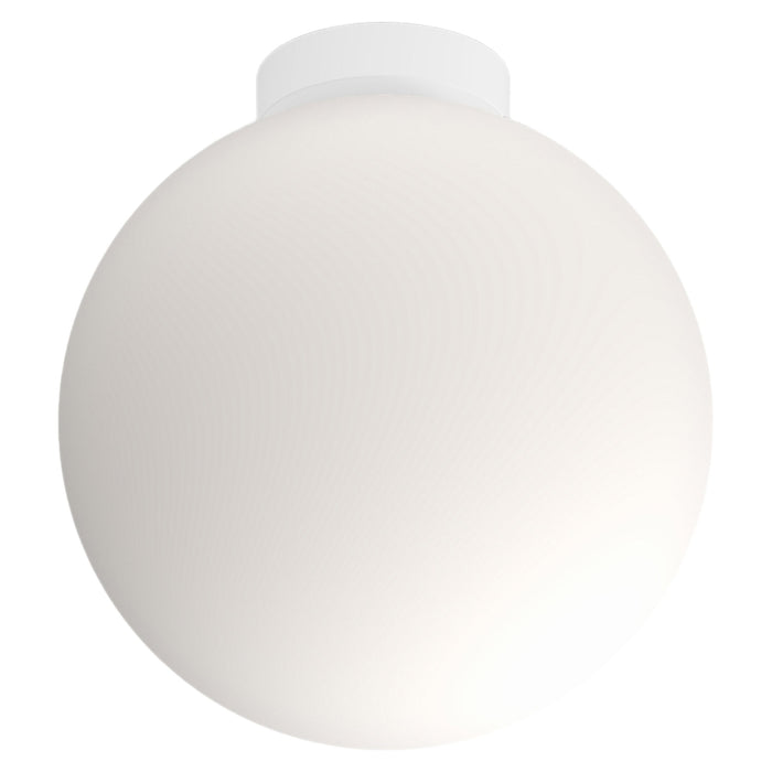 Bola Sphere LED Flush Mount Ceiling Light in Matte White (16-Inch).