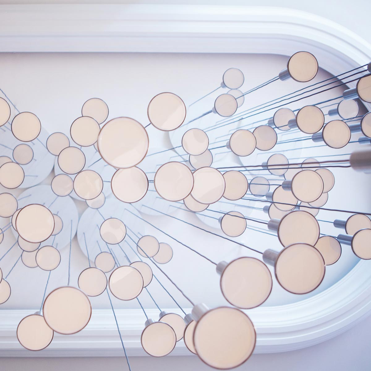 Cielo LED Chandelier in living room.