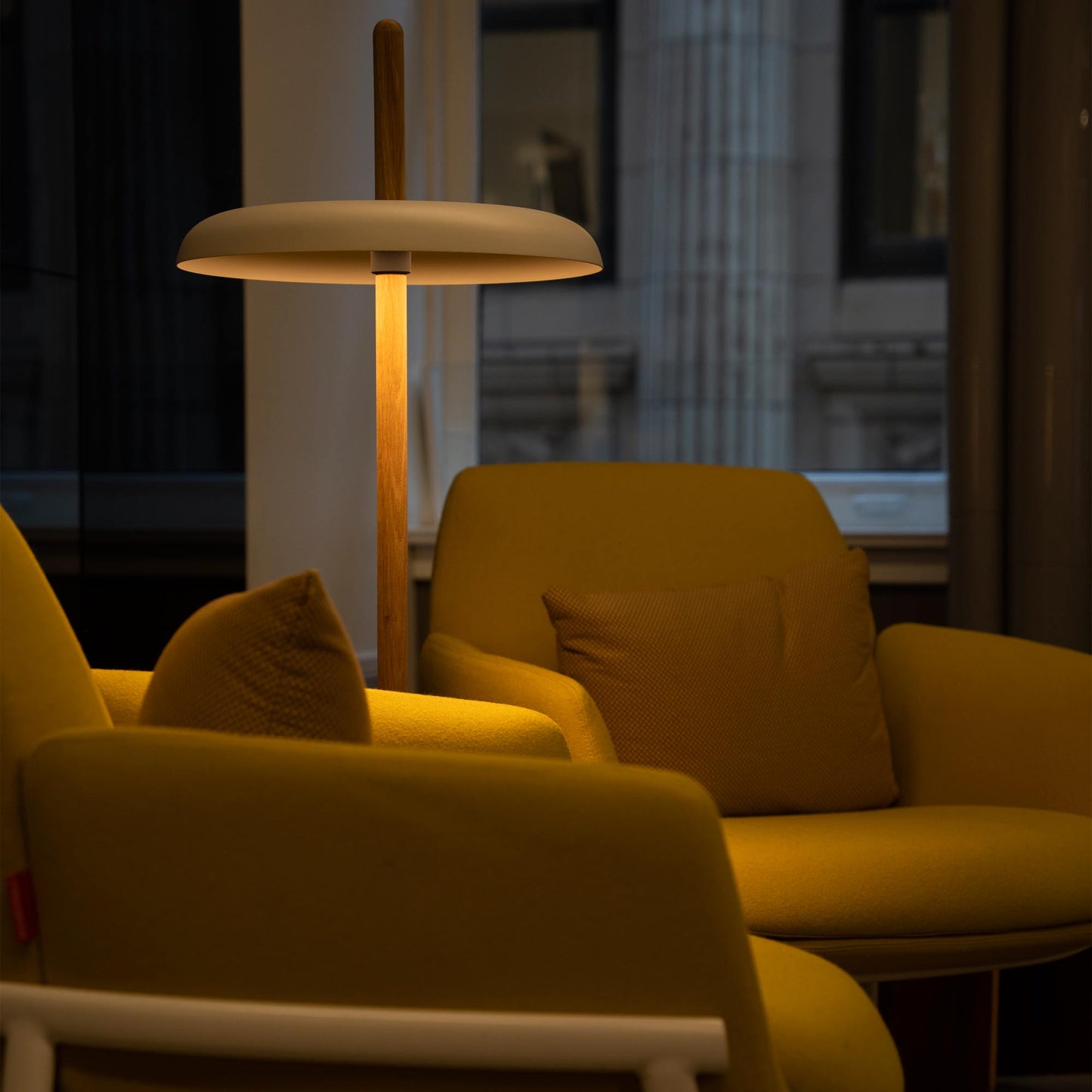 Nivel LED Floor Lamp in living room.