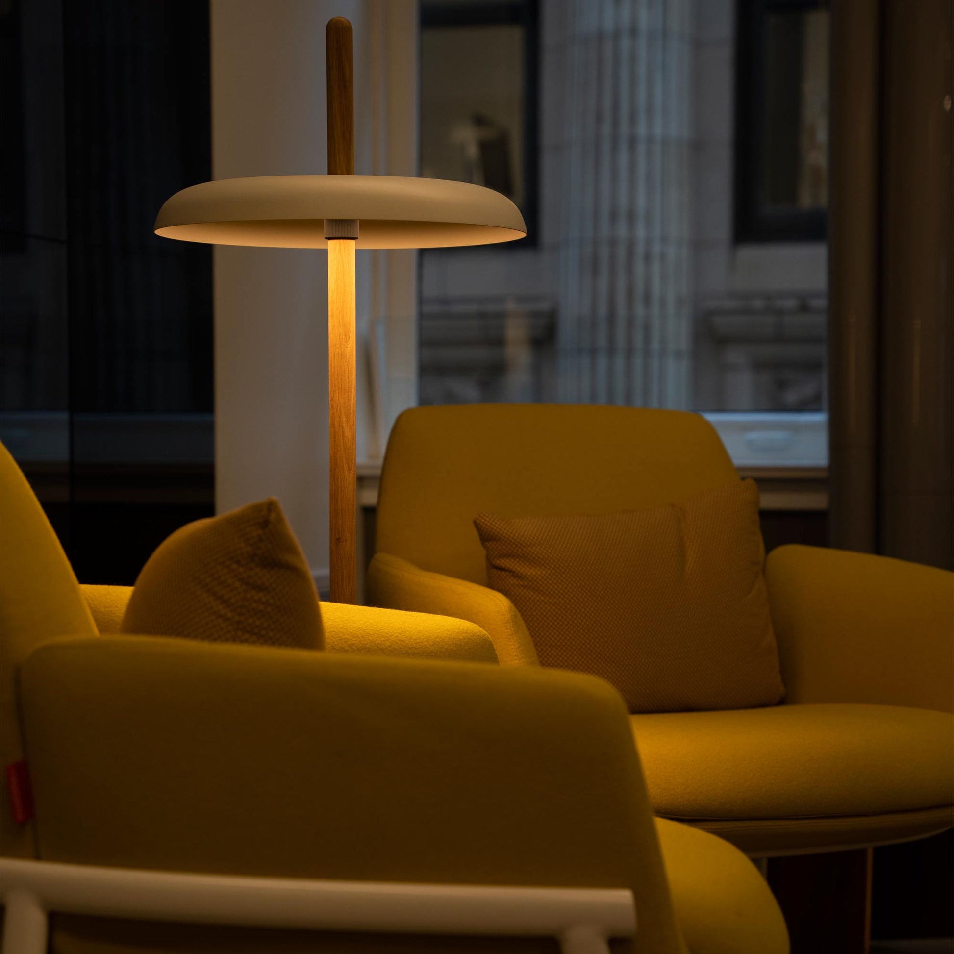 Nivel LED Floor Lamp in living room.