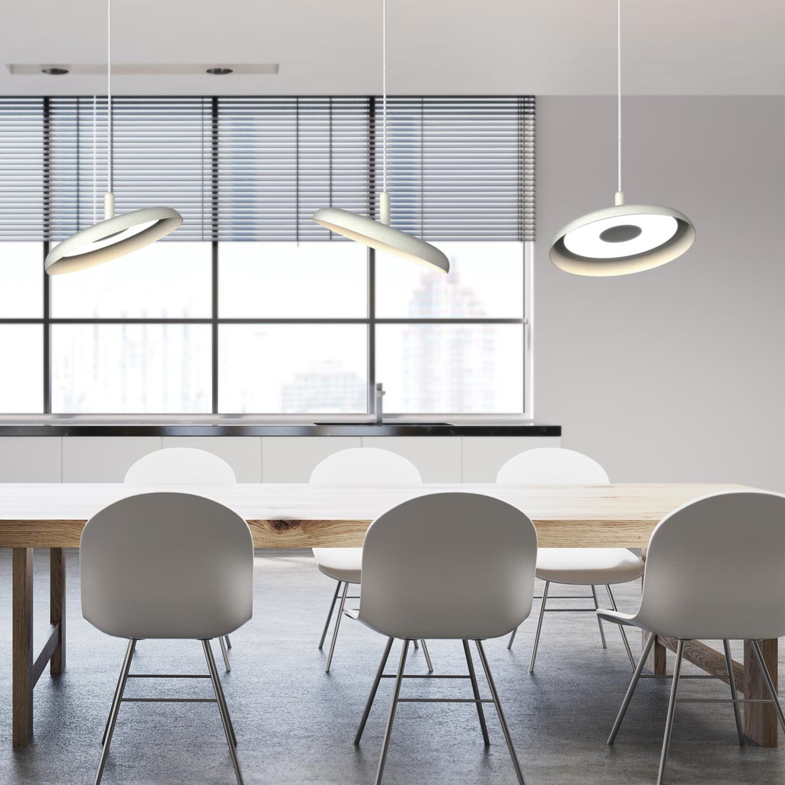 Nivel LED Pendant Light in living room.