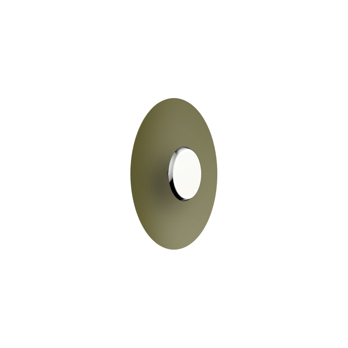 SKY Dome LED Flush Mount Ceiling Light in Polished Aluminum Matte Moss (Small).