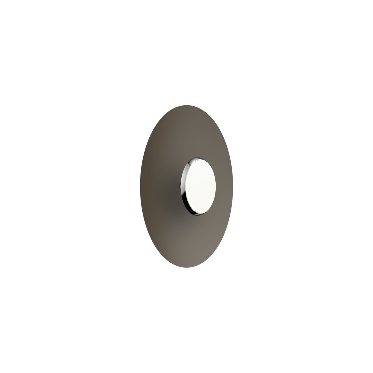 SKY Dome LED Flush Mount Ceiling Light in Polished Aluminum Matte Taupe (Small).